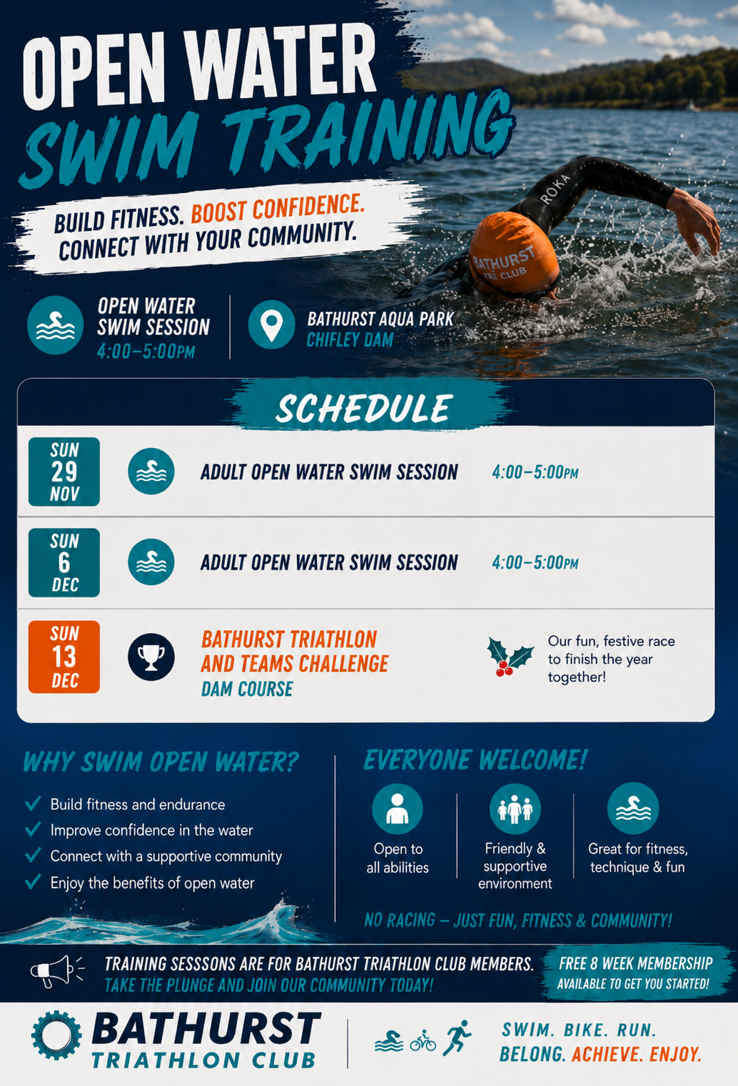 Open water swim training